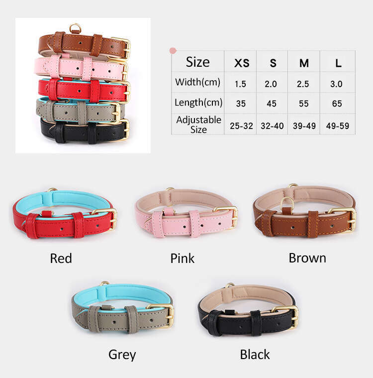 Hot Sale Genuine Waterproof Dog Kitten Puppy Adjustable Leather Collar For Outdoor Walking