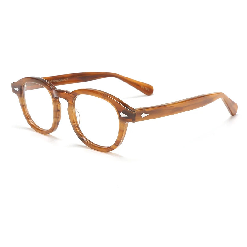Mens Frame Johnny Depp Style Transparent Lens er Computer Mens Round Retro Glasses 240929
