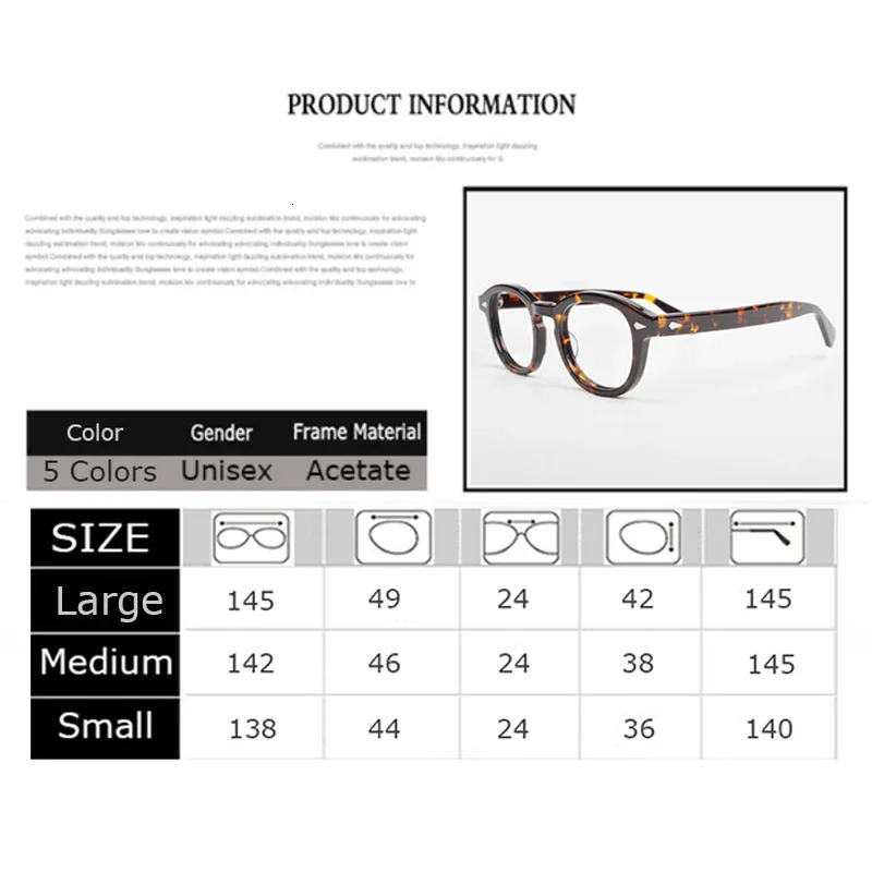 Mens Frame Johnny Depp Style Transparent Lens er Computer Mens Round Retro Glasses 240929
