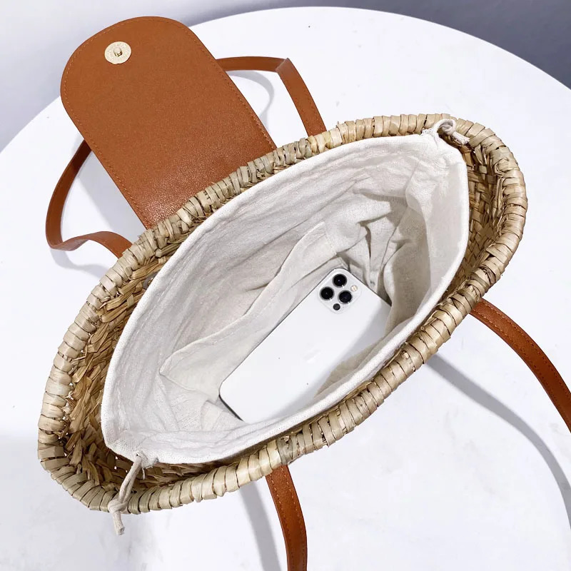 Bohemian Beach Handbag Womens Handbag and Wallet Turf Womens Inner Pocket Underarm Shoulder 240930