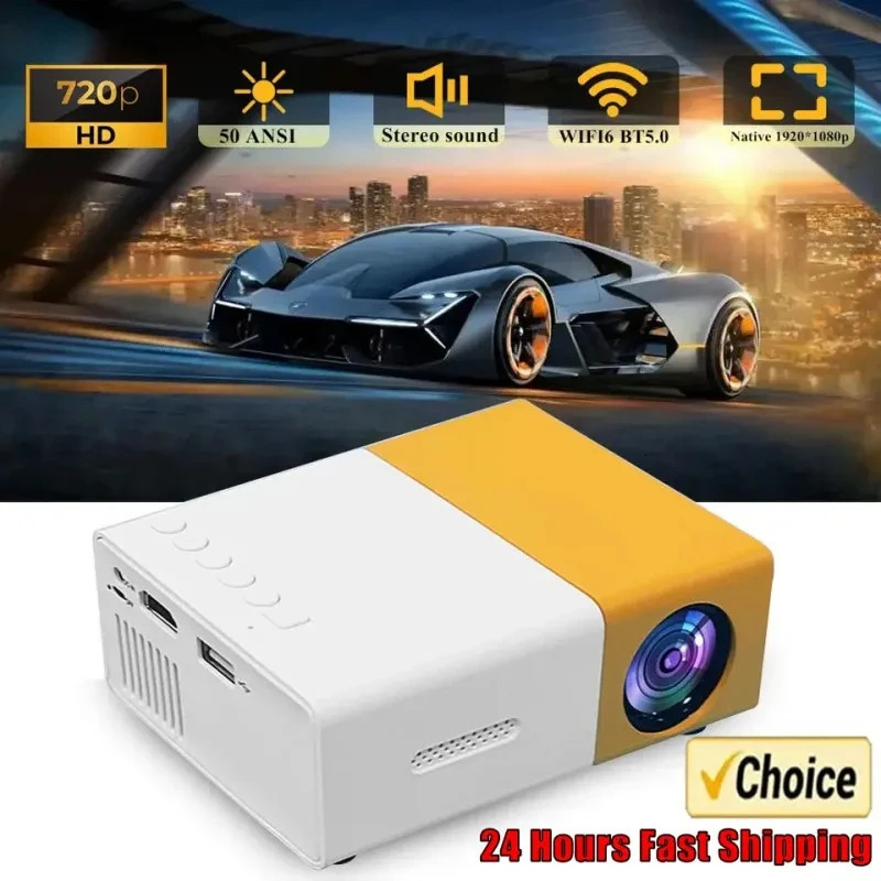 YG300 portable mini movie projector is suitable for outdoor camping/driving/home theater projectors with a lifespan of 30000 hours 240925