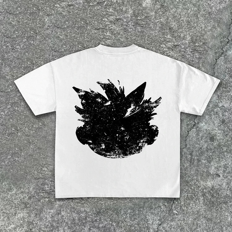 Street clothing Y2K clothing T-shirt mens hip-hop cartoon picture printing T-shirt Gothic oversized cotton short sleeved shirt 240930
