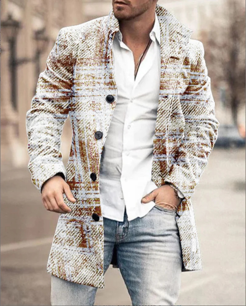 outerwear European and American winter wool windproof machine stand up collar mid length pocket casual jacket 240929