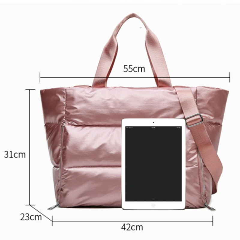 Womens sports bag waterproof swimming yoga mat pink weekend travel luggage bag womens sports and fitness shoulder bag ww 241008