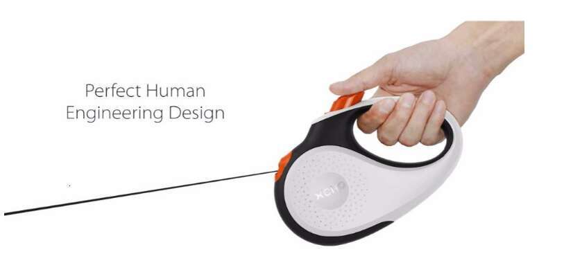 XCHO ergonomic automatic 360 tangle-free tape orange & black large 5m retractable dog leash