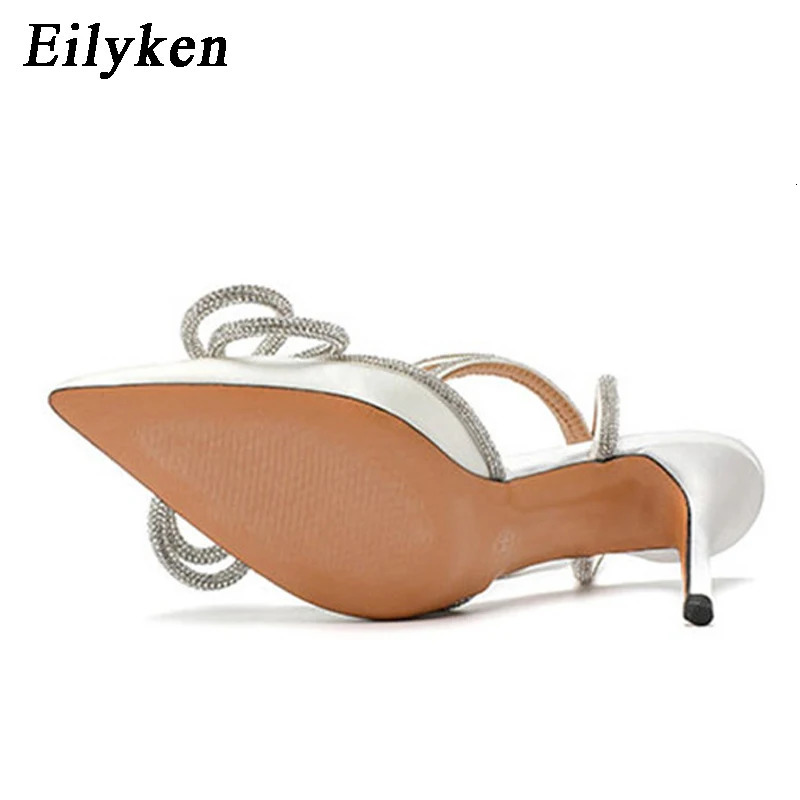 Eilyken Style Sparkling Rhinestone Silk Womens Pump Crystal Bow Satin Spring/Summer Womens High Heels Party Ball Shoes 240925