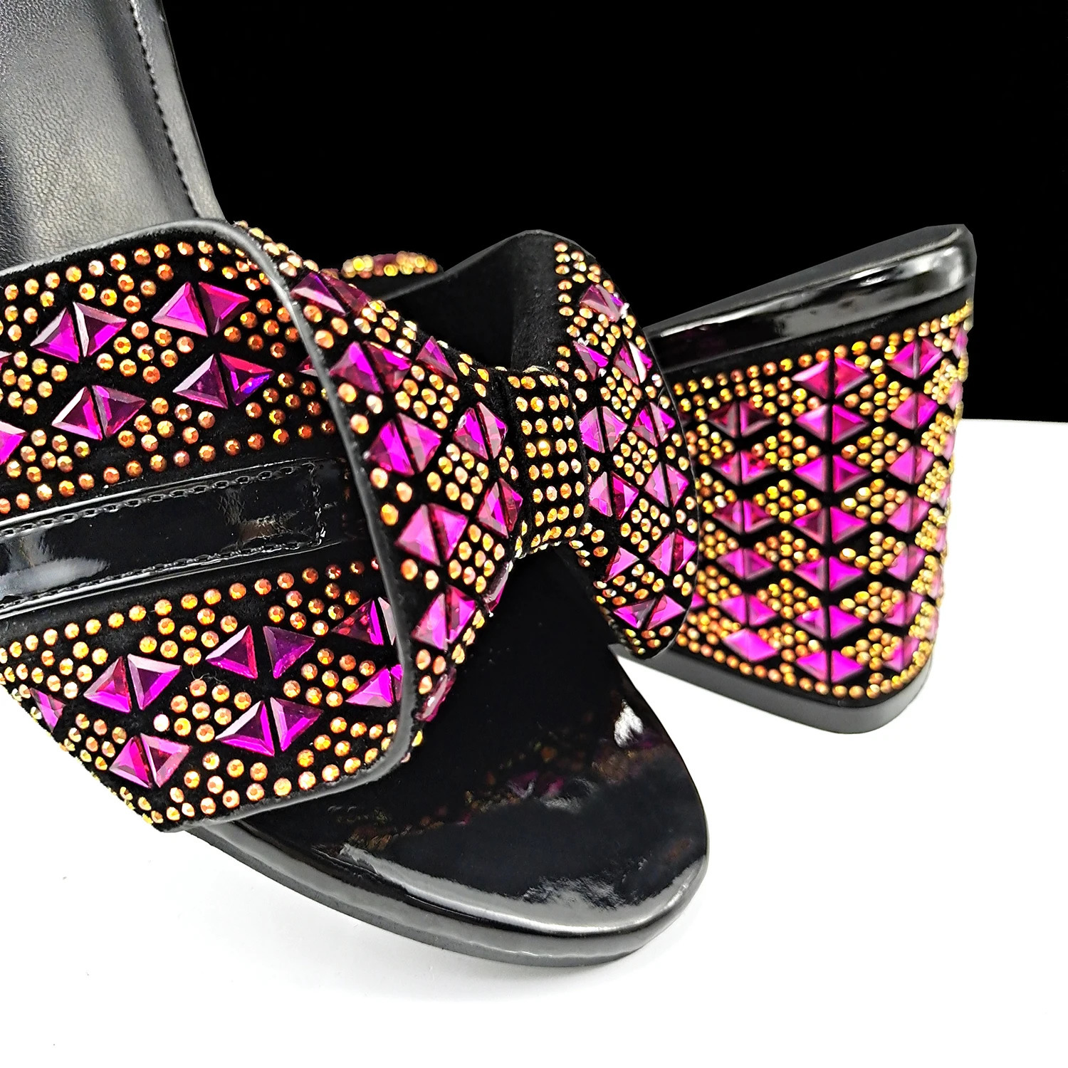 QSGFC Italian Fashion Table Tennis Shoes Bags African Handbag with rhie Decoration and Womens High Heels 240