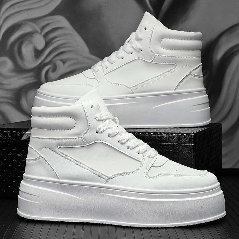 Autumn Men Casual Platf orm Ankle Boo ts Hi gh-top Thick Bottom Sneakers Male Outdoor Basketball Shoes Sport Trainers