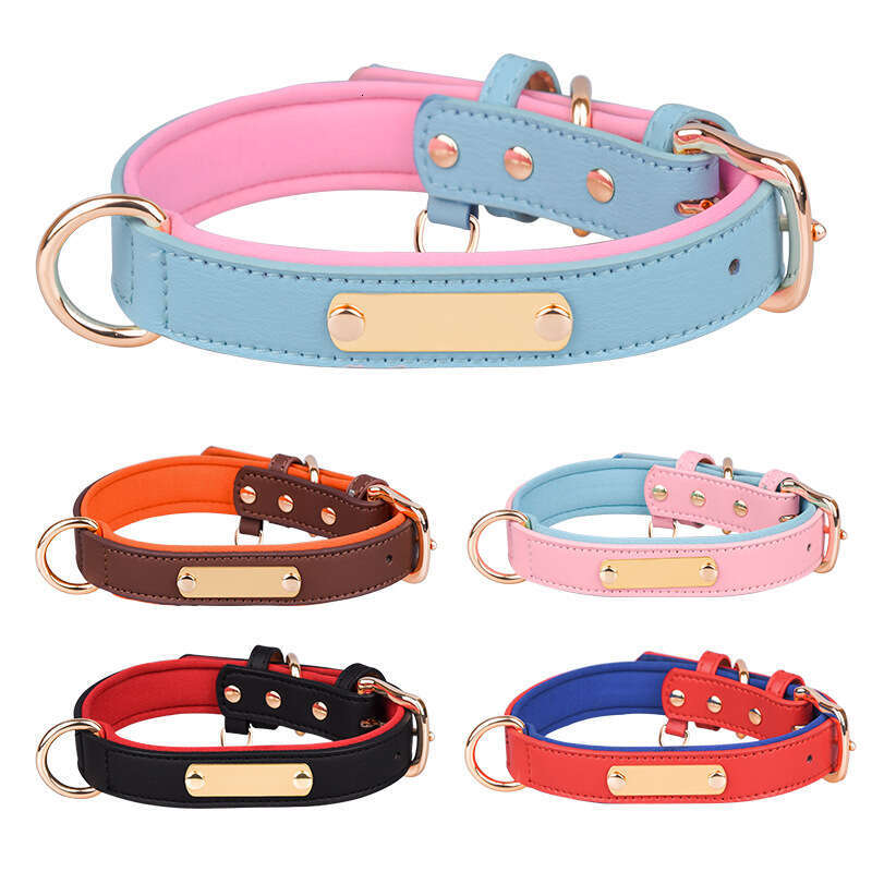 High Quality Custom Adjustable Leather Pet Accessories Small Size Waterproof Dog Collar Necklace Cats Direct Factory Wholesale
