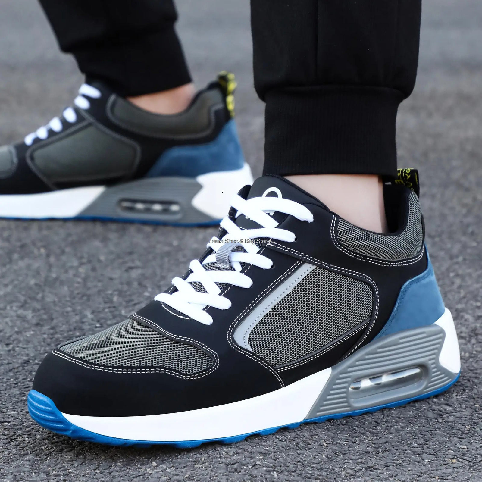 Air Cushion Work Steel Toe Shoes Men Women Anti-Smash Anti-Puncture Safety Boots Casual Sneakers Breathable 240924