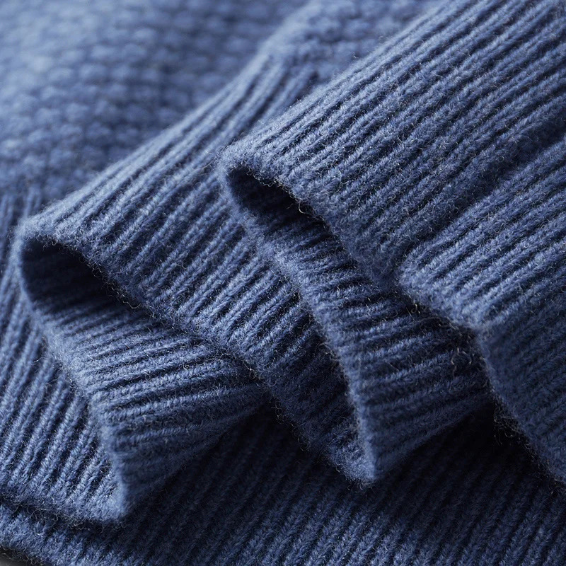 Mens 100% Merino Wool Autumn/Winter V-neck Cashmere Lanhua High end Warm Soft Pad Knitted Sleeping Leisure Bus 240930