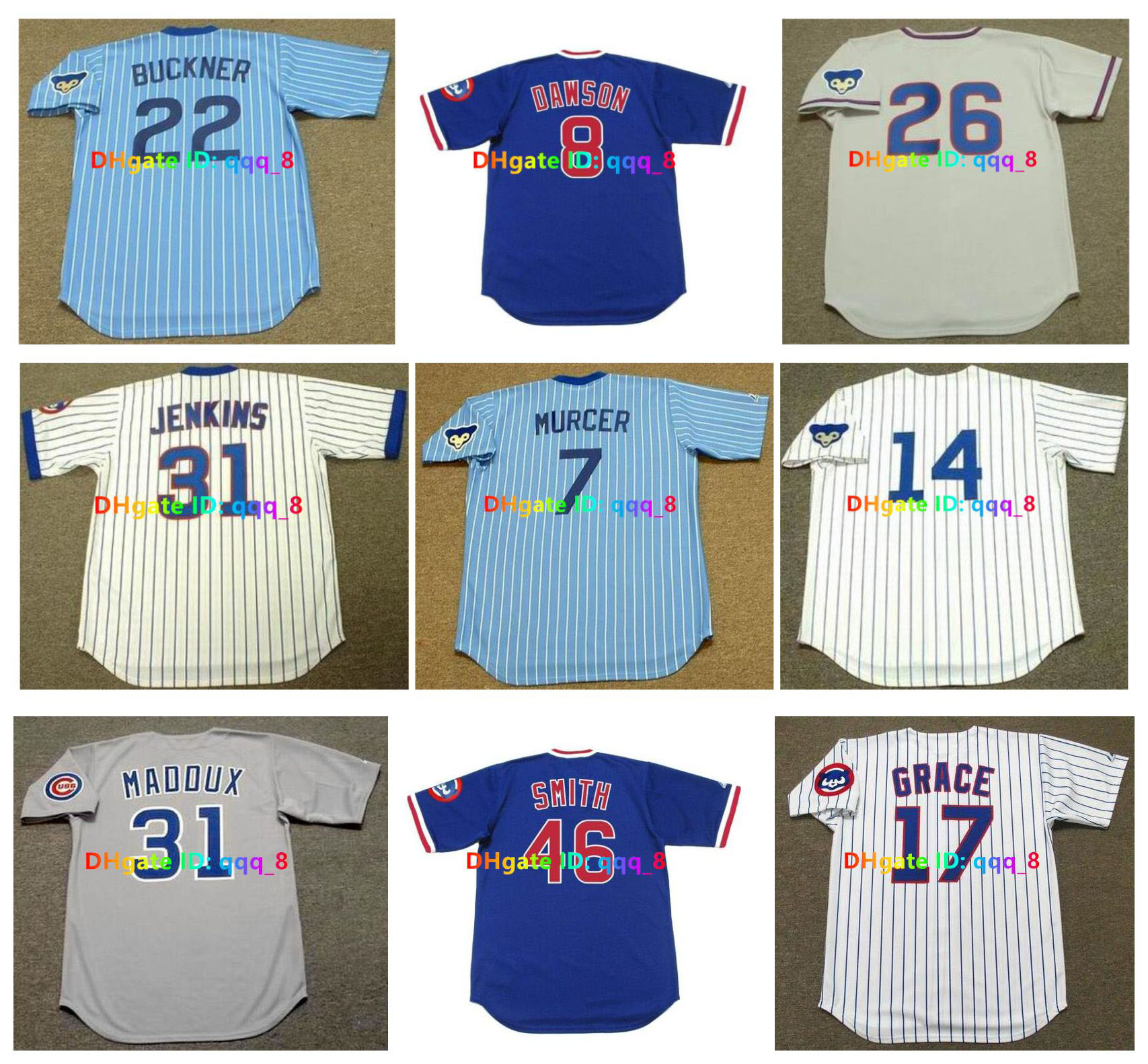 Sammy Sosa MARK GRACE Cubs Throwback Baseball Jersey BILLY WILLIAMS MADDUX BUCKNER RYNE SANDBERG BOBBY MURCER ERNIE BANKS RICK SUTCLIFFE JENKINS Size S-4XL