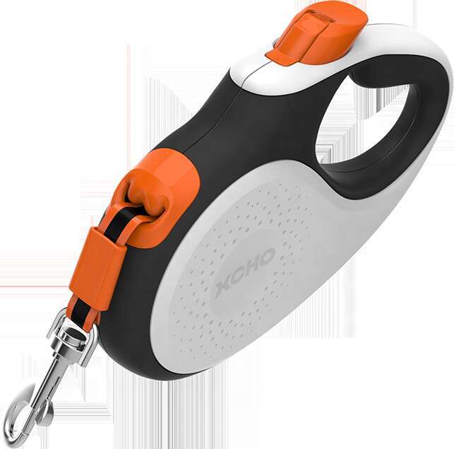 XCHO ergonomic automatic 360 tangle-free tape orange & black large 5m retractable dog leash