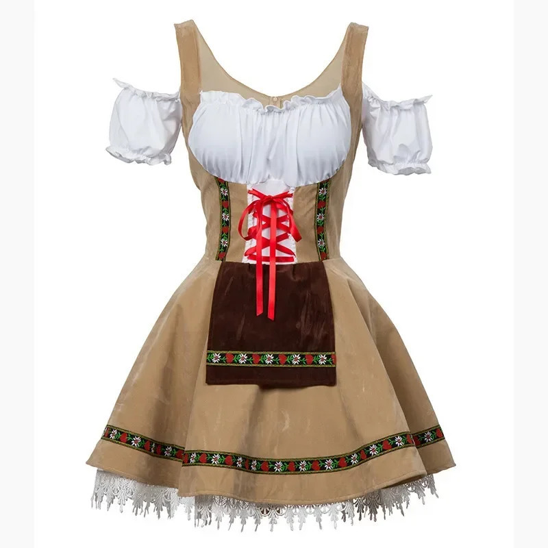 Bavarian Oktoberfest Womens Clothing German Oktoberfest Female Waiter Costume Role Playing Carnival Halloween Fancy Party Dress 240929