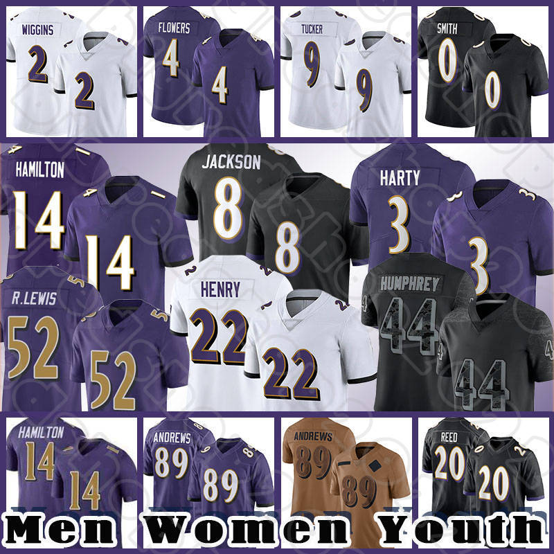 Lamar Jackson Football Jersey Zay Flowers Ray Lewis Derrick Henry Roquan Smith Mark Andrews Justin Tucker Deonte Harty Odafe Oweh Ed Reed Marlon Humphrey David Ojabo