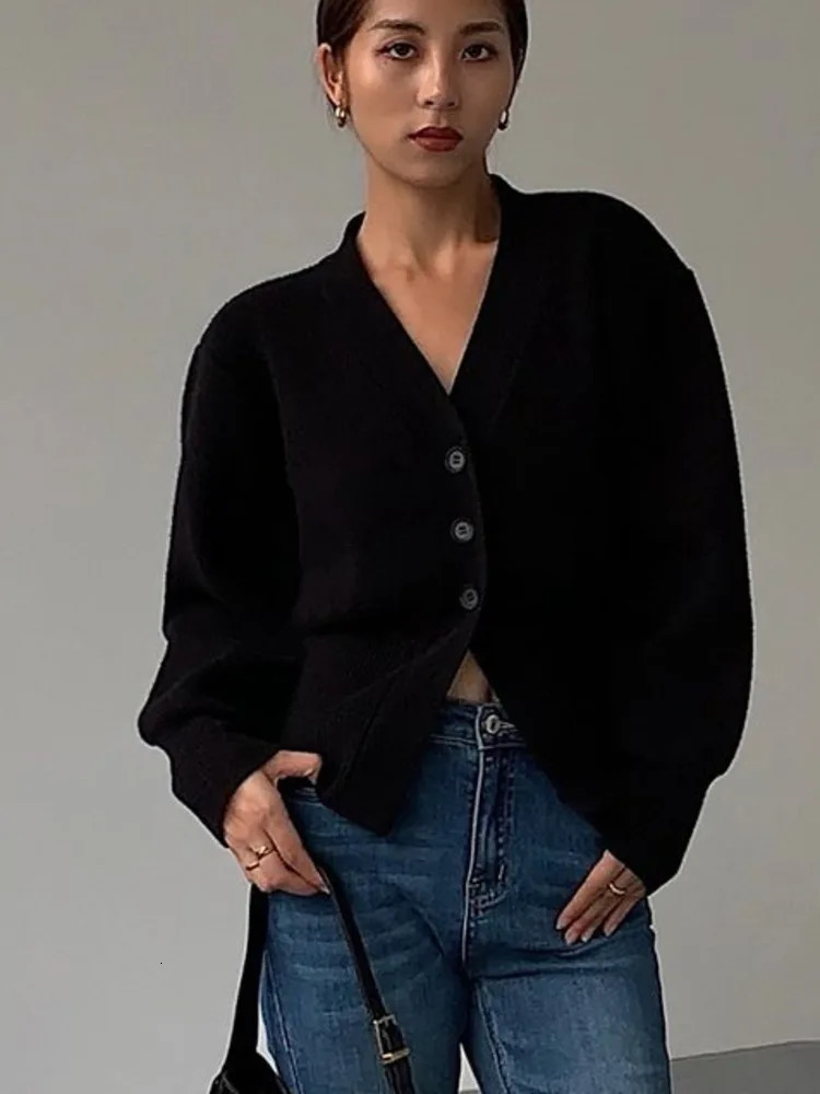 Autumn Sweater Cardigan Coat Women Korean Fashion Casual Elegant Long Sleeve Knitted Tops Knitwear Outwear Pull Femme 240924