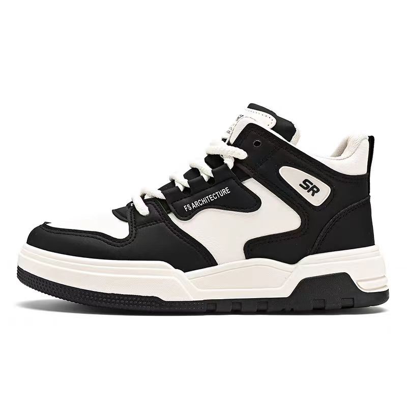 Men's 2024 new Hong Kong style high top casual shoes versatile thick soled sports shoes