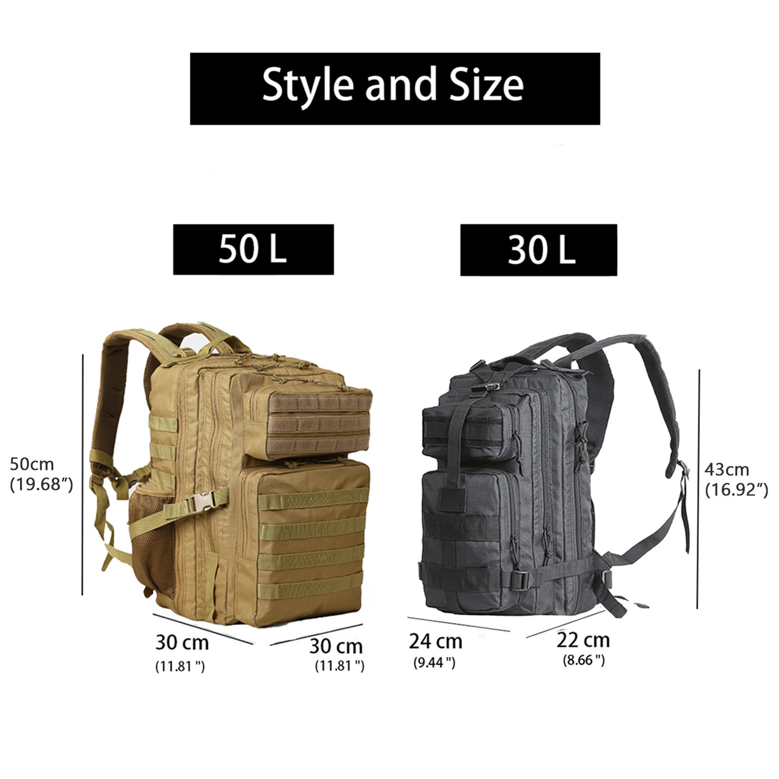 Lawaia 30/50L backpack nylon backpack outdoor tactical backpack camping hunting backpack ww 241008