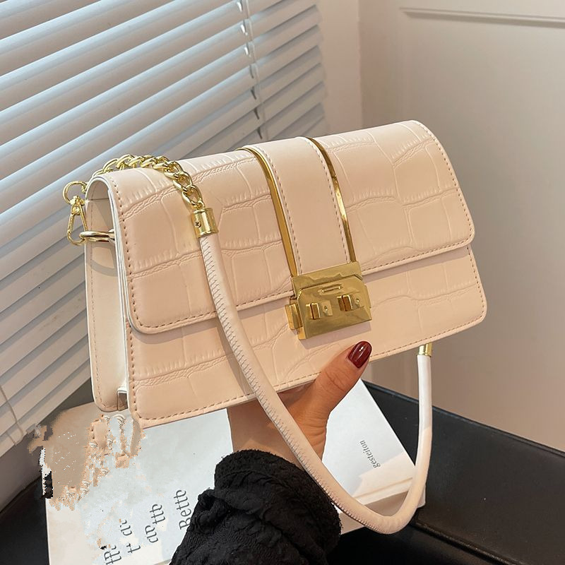 new model High quality texture small leisure for women s trend summer versatile new trend wrap niche ins armpit shoulder white square bag