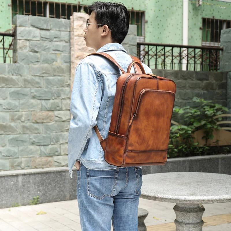 Backpack Men's Travel Daypack Business School Bag Fashion Multi-function Laptop For Men Simple Portable Rucack 4649 4