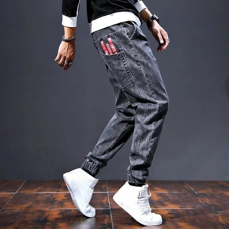 Mens jeans harem elastic Trouser cargo mens handcart classic summer trend highquality original style 240925