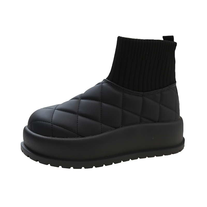 Winter Fashion Women Boots: Warm Fleece ed, Triple Black, Beige, Khaki f8a6