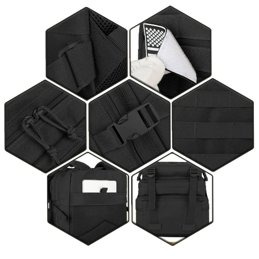 QT QY 50L Mens Tactical Backpack Survival Travel Bag Hking Outdoor 3P Assault Bag EDC Molle Bag Used for Hiking Hunting ww 241008