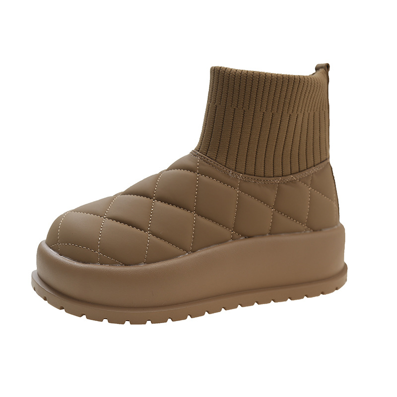 Winter Fashion Women Boots: Warm Fleece ed, Triple Black, Beige, Khaki f8a6