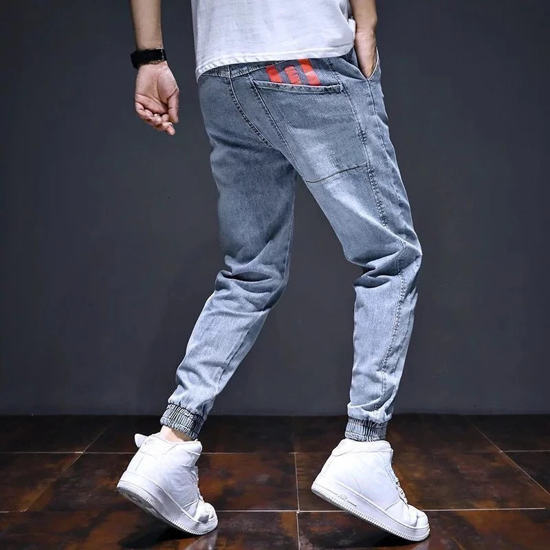 Mens jeans harem elastic Trouser cargo mens handcart classic summer trend highquality original style 240925