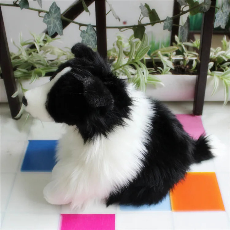 32cm Lifelike Border Collie Plush Toys Soft Puppy Stuffed Animal Dolls Real Life Dog Plush Toys For Kids Christmas Gifts 240926