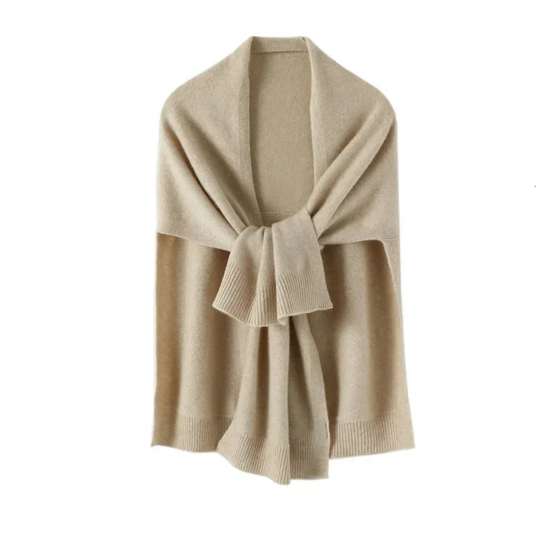 Shawl Knitted Tops Cape Autumn Winter Korean Fashion Sweter Damski Warm Wild Solid Scarf Cardigan Poncho 2024 Ropa Mujer 240924