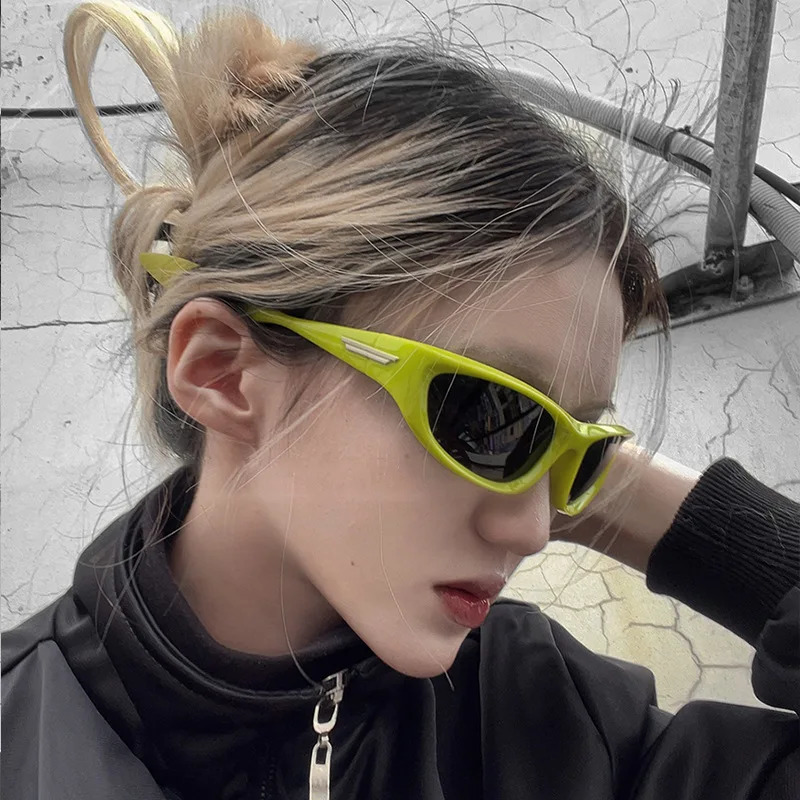 Mini Sunglasses Womens Fashion Retro er Hip Hop Square Green Sunglasses Womens Glasses 240918