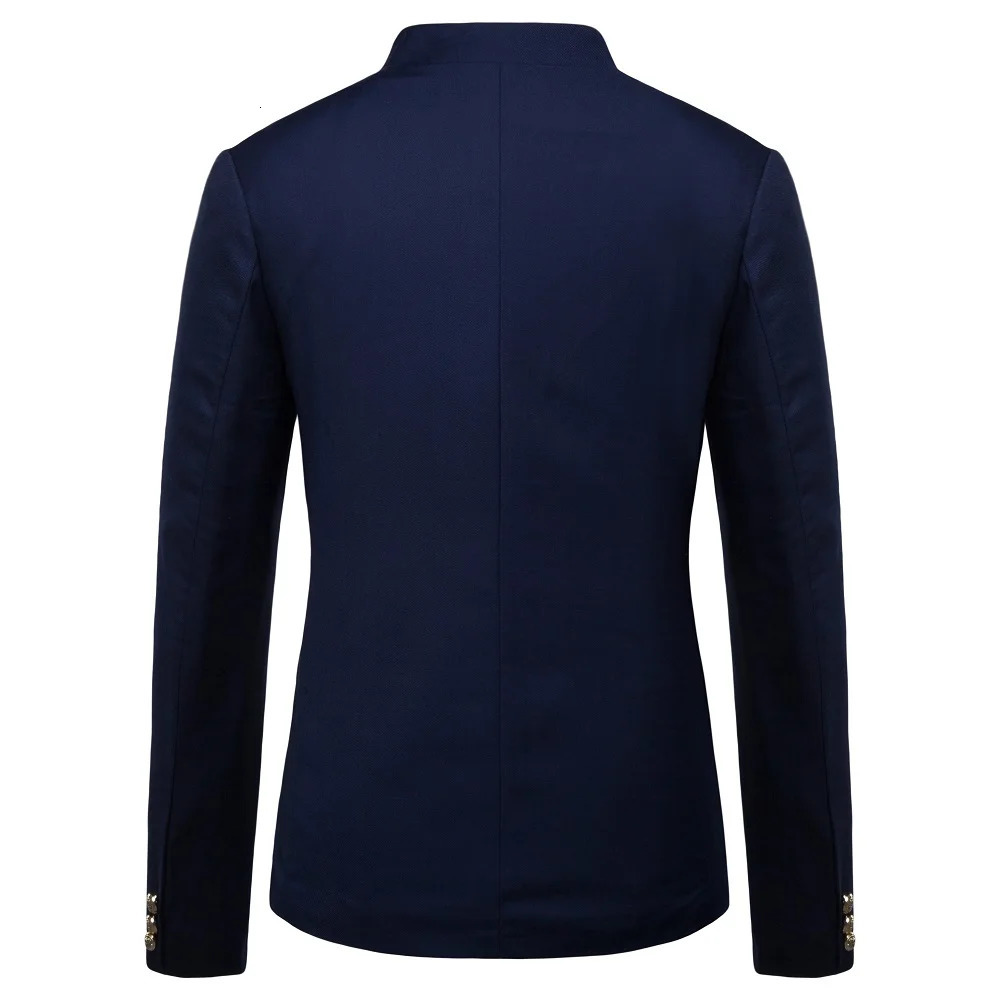 Chinese Style Mandarin Stand Collar Business Casual Wedding Slim Fit Blazer Men Casual Suit Jacket Male Coat 4XL 240930