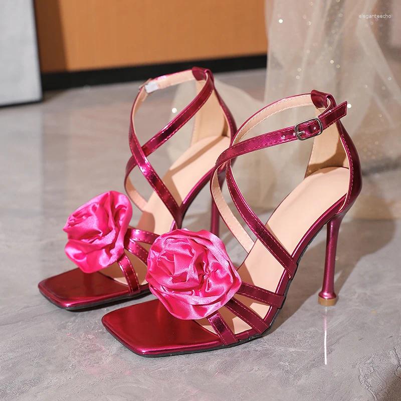 2025 S Fashion Designer Sandals Kcenid Summer Casual Narrow Band Women Stiletto High Heels Street Style Open Toe Wer Buckle Strap Females Shoes