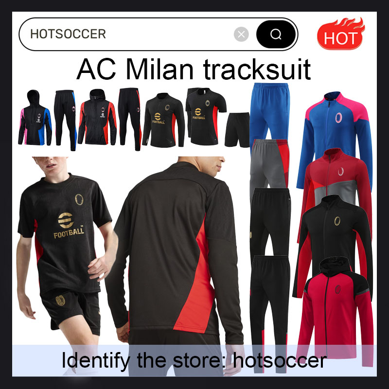 2425 AC sportswear short sleeved sportswear jacket windbreaker training suit GIROUD PULISIC CALABRIA BENNACER CHUKWUEZE RAFA LEAO REIJNDERS Milan hotsoccer
