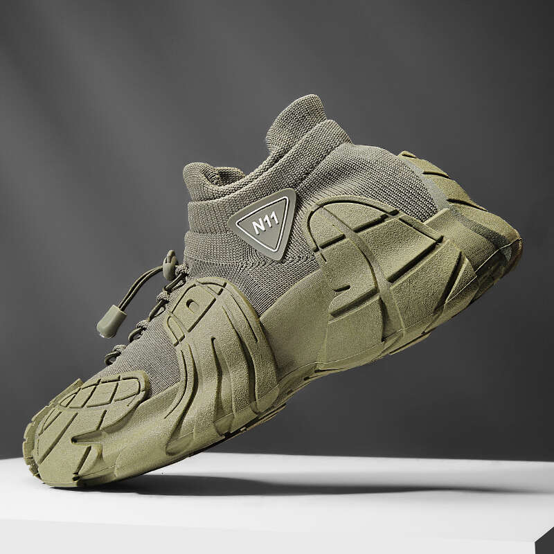 Trendy Octopus Sports Men Mesh Breathable Jogging Oversize Walking Shoes Male Footwear Mid-top Sock Sneakers