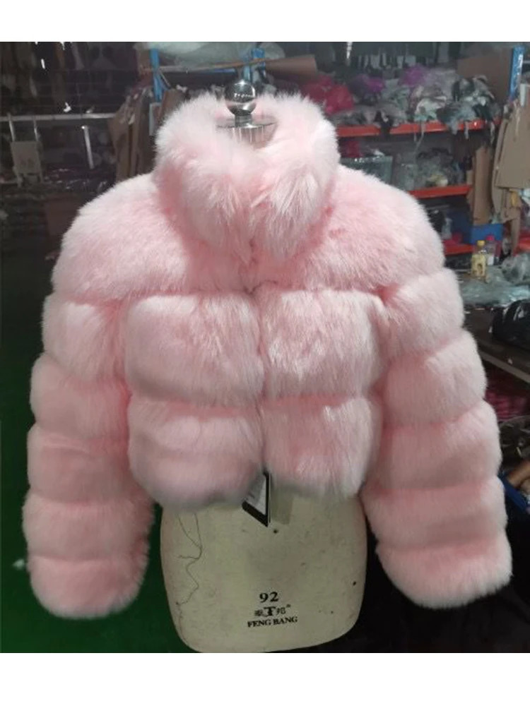 Zadorin Womens Fashion Tailored Faux Fur Coat Warm Standing Fur Collar Ultra Thin Fluffy Fur Jacket Womens Winter Fur Coat 240923