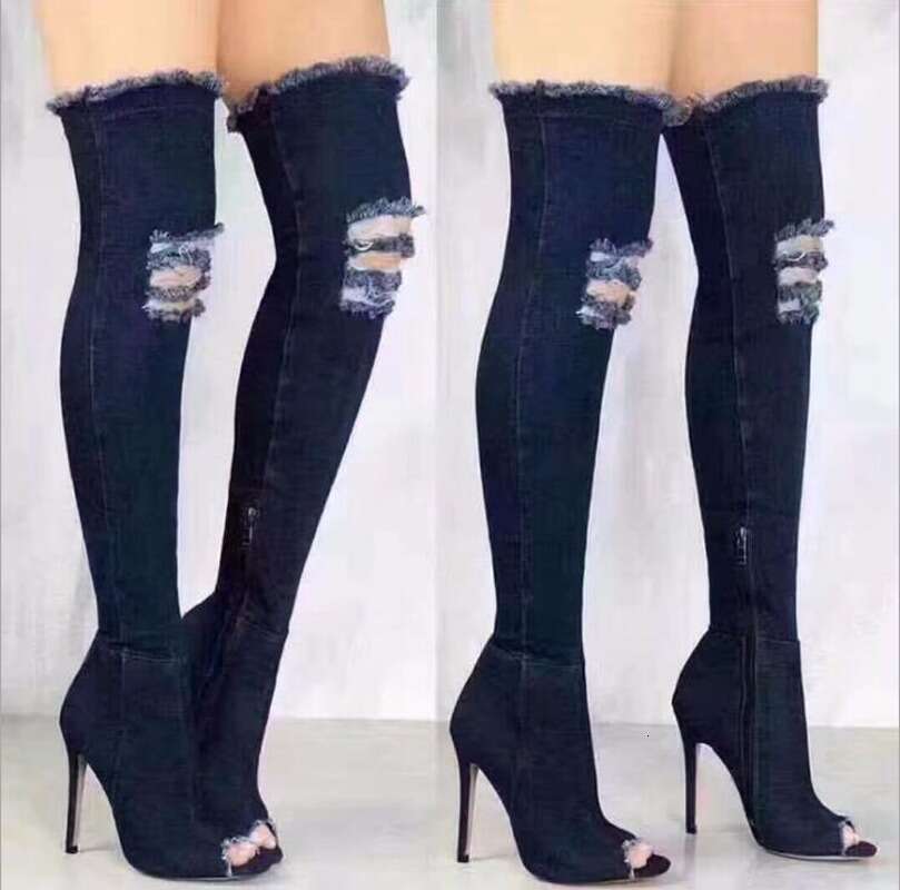 New Thigh 2021 Winter Boots High Heels Women Tassel Jean Boot Ladies Shoes Good Service zo0