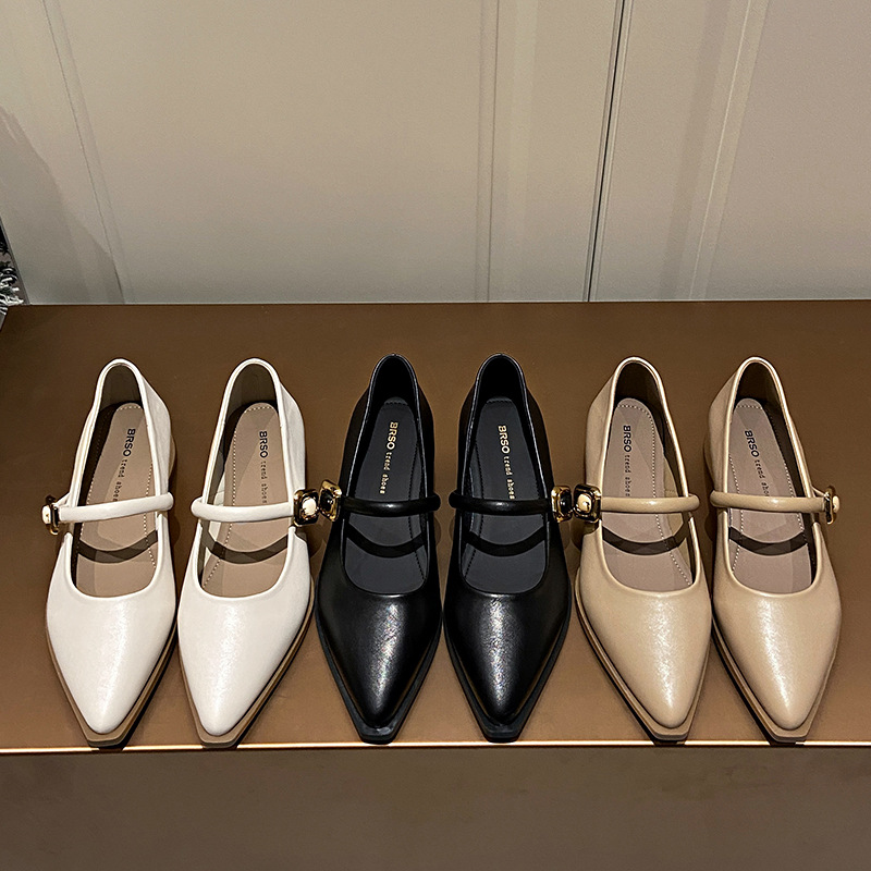 Women Casual Shoes Fashion French Style Pointed Toe Plus Size Soft Sole Triple Black Beige Khaki Free shipping