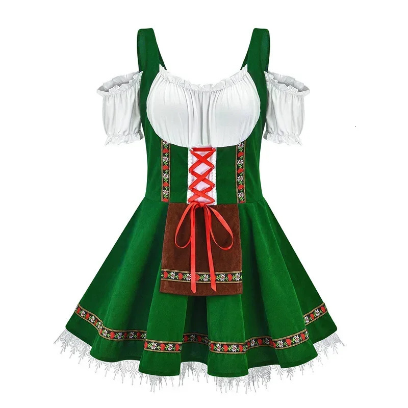 Bavarian Oktoberfest Womens Clothing German Oktoberfest Female Waiter Costume Role Playing Carnival Halloween Fancy Party Dress 240929
