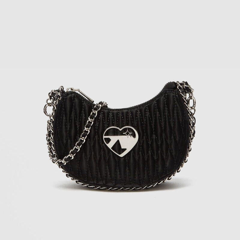 Shoulder Bag for Women: Trendy Triple Black Crossbody with Unique Print 740f