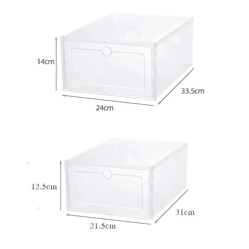 Fold Rac Storage Holders 6Pcsset Plastic Shoes Case Thickened Transparent Drawer Shoe Boxes Stackable Box Organizer Shoebox 230703 box