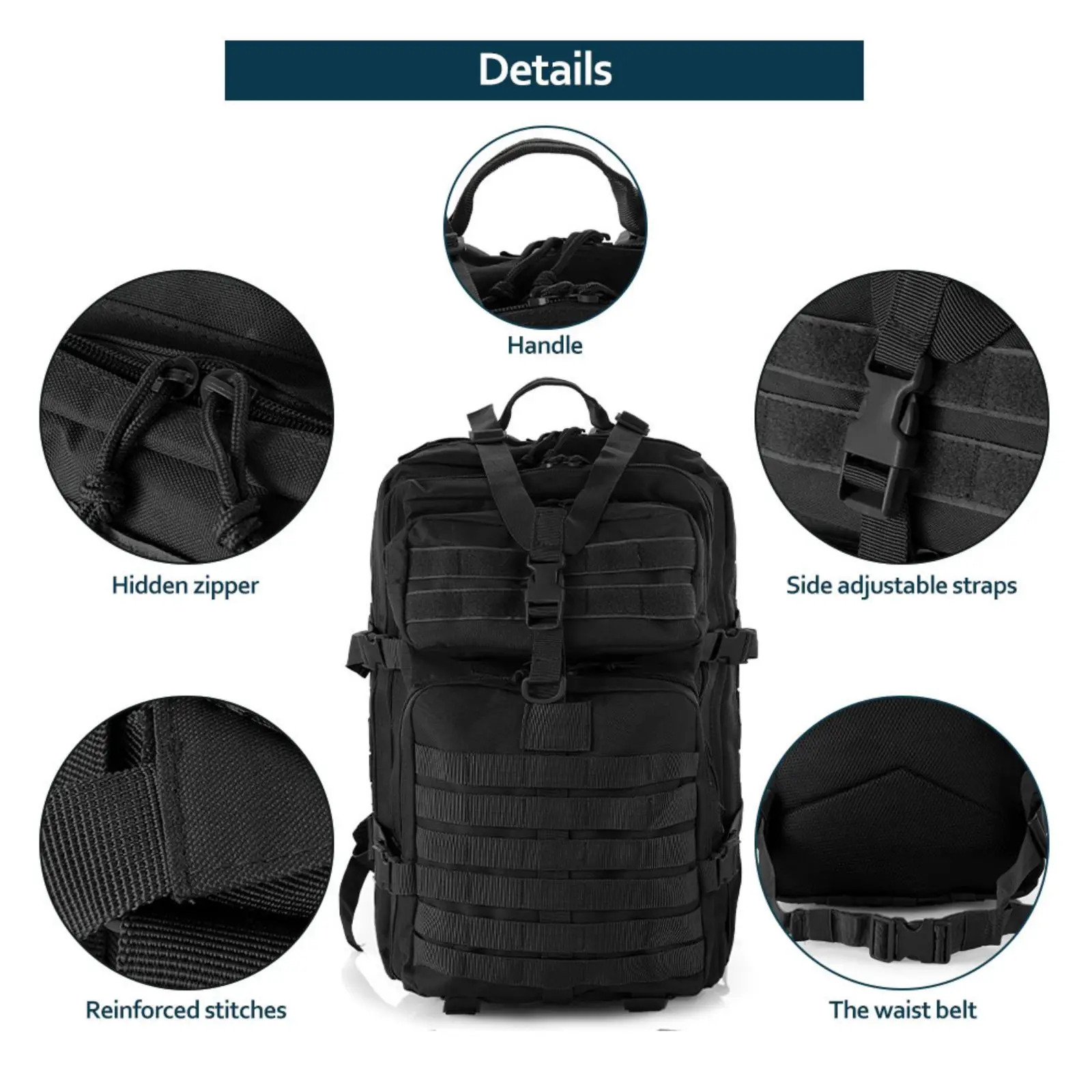 25L/50L Hard Nylon Waterproof Tactical Sports Hiking Fishing Hunting Camping Hiking Bag Outdoor Backpack 241008
