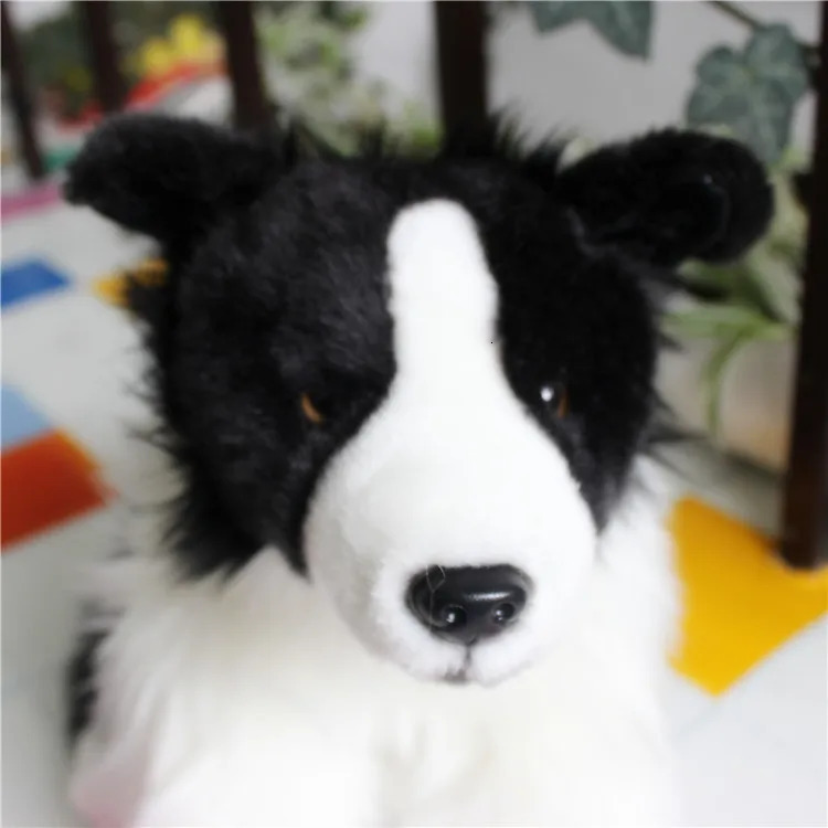 32cm Lifelike Border Collie Plush Toys Soft Puppy Stuffed Animal Dolls Real Life Dog Plush Toys For Kids Christmas Gifts 240926