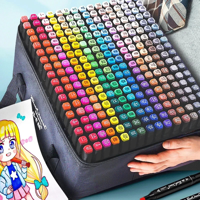 24-80 color double headed oil art marker pen set used for drawing sketch markers based on oil tips graffiti comics school art supplies 240929