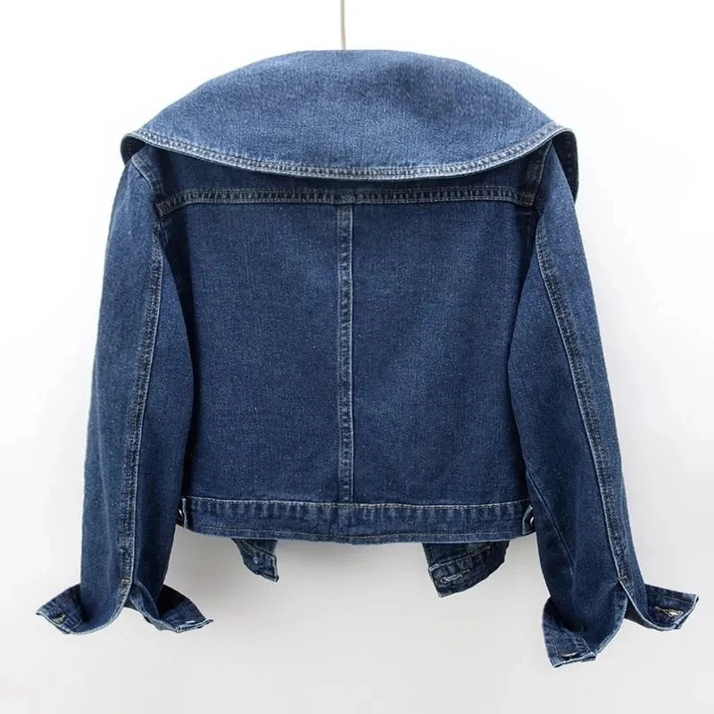 2023 Autumn Women Denim Jacket Long Sleeve Casual Short Coat Famale Jeans Jackets Outerwear Casaco Jaqueta Feminina 240921