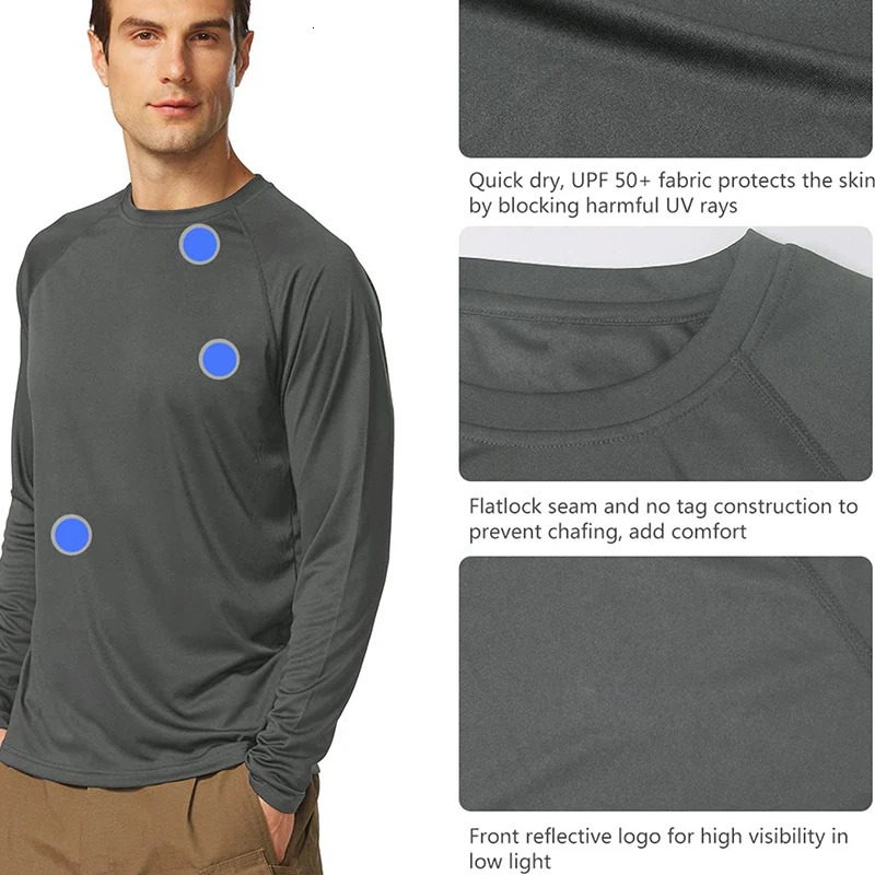 Mens Shirts Sun Protection Shirts Uv Spf Upf 50 Long Sleeve Stretchy Tops Rash Guard Fishing Running Quick Dry Lightweight 240930