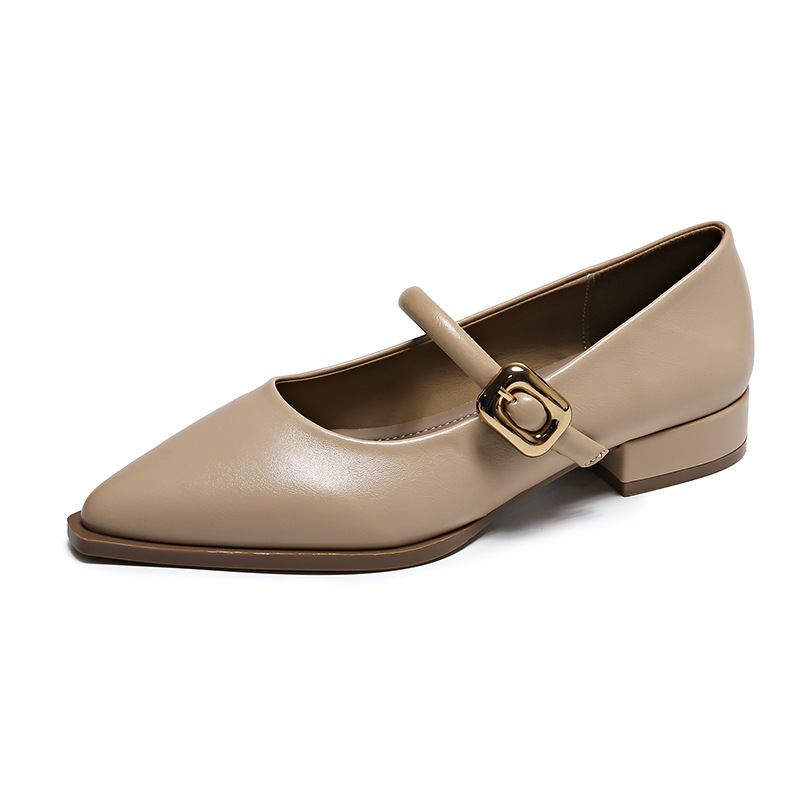 Women Casual Shoes Fashion French Style Pointed Toe Plus Size Soft Sole Triple Black Beige Khaki Free shipping