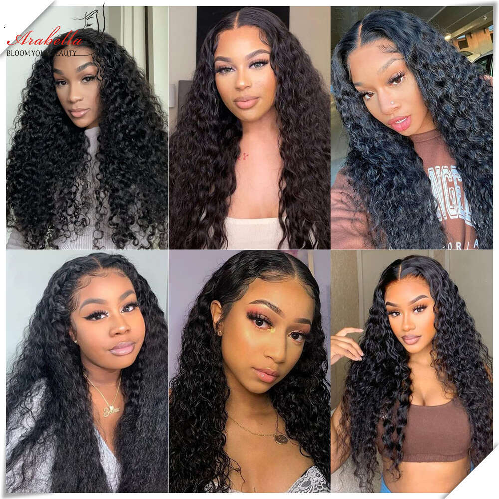 Water Wave Front Wig Glueless Wear&Go 13X4 Hd Lace Frontal Pre-Plucked Curly Human Hair Wigs For Women