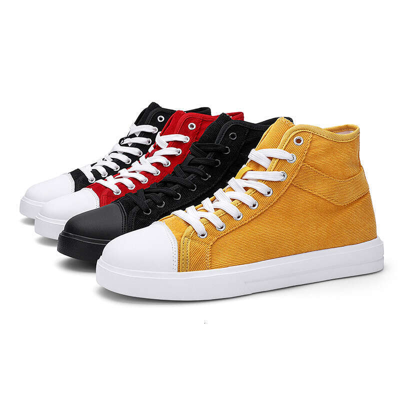Unisex Canvas Women's High Top Vulcanized Size 35-44 Fashion Flat Casual Shoes Yellow Red Sneaker Woman atillas